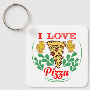 Pizza Lover Fun Design for Food Fanatics Key Ring