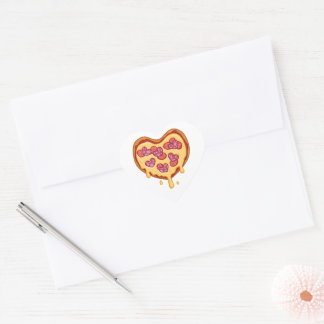 Pizza lover heart sticker