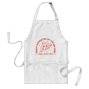 Pizza lover quotes vintage 80s red aesthetic Standard Apron