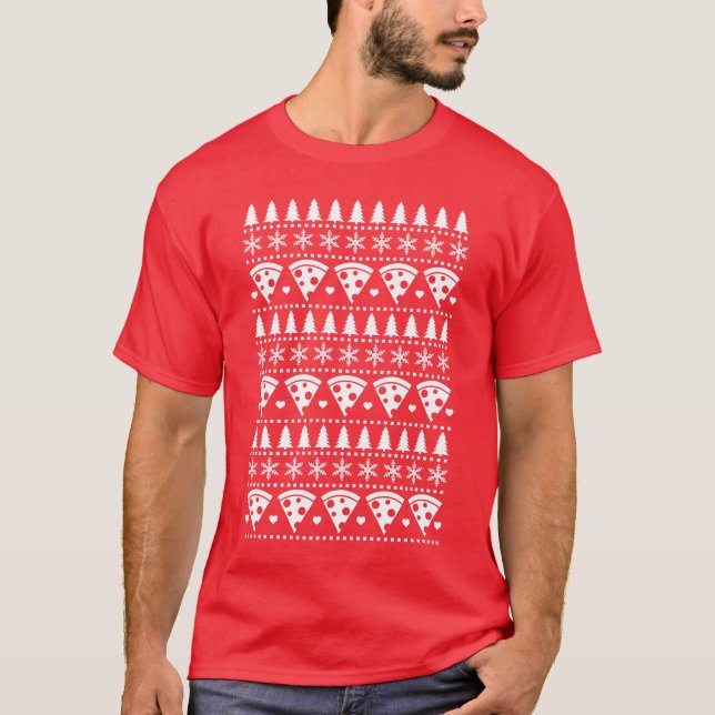 Pizza Lover Ugly Christmas Sweater Print (Front)