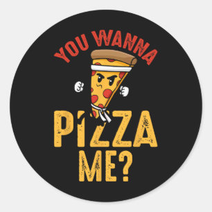 Pizza Lover - You Wanna Pizza Me Ninja Karate Kawa Classic Round Sticker