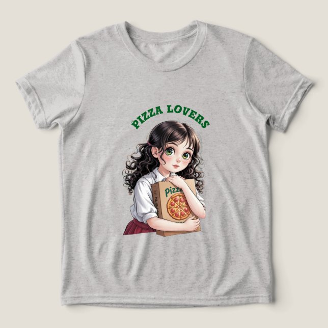 Pizza lovers Tri-Blend shirt (Design Front)