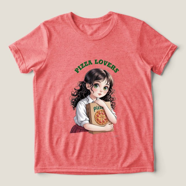 Pizza lovers Tri-Blend shirt (Design Front)