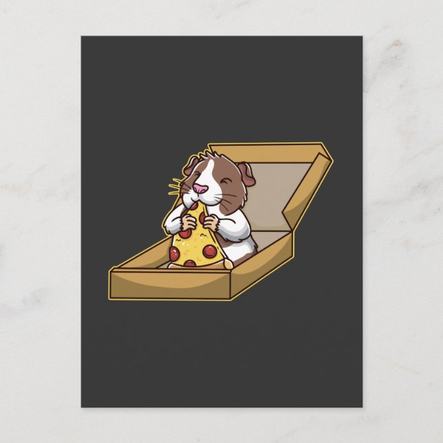 Pizza loving Guinea Pig Cute Rodent Animal Postcard (Front)
