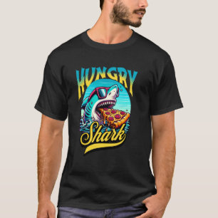 Pizza Loving Shark Hungry Funny Foodie Ocean Treat T-Shirt