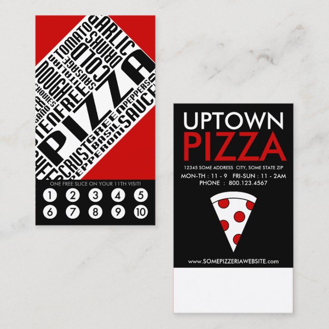pizza loyalty (wordWEBs) Card (Front/Back)