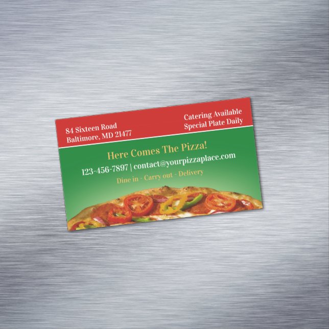 Pizza Magnetic Business Card (In Situ)