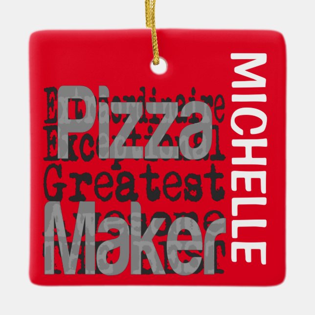 Pizza Maker Extraordinaire CUSTOM Ceramic Ornament (Front)