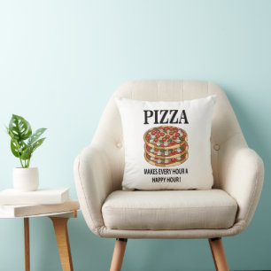 Pizza Makes Every Hour A Happy Hour Pizza Cushion