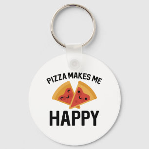 Pizza Makes Me Happy Key Ring