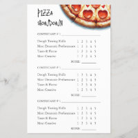 Pizza Making Contest Scorecard