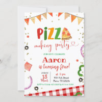 Pizza Making Party Birthday Invitation