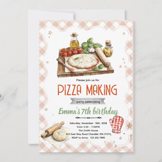 Pizza Making Party Invitation (Front)