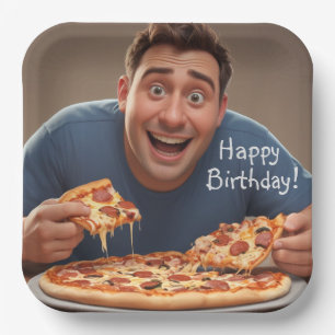 Pizza Man Paper Plate
