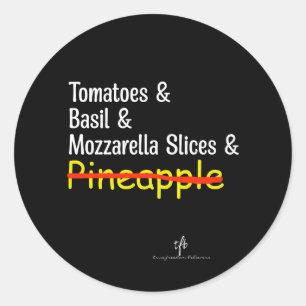 Pizza Margherita W/O Pineapple Classic Round Sticker