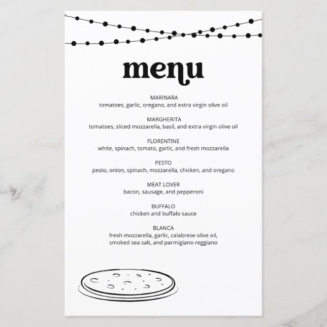 Pizza Menu (Front)