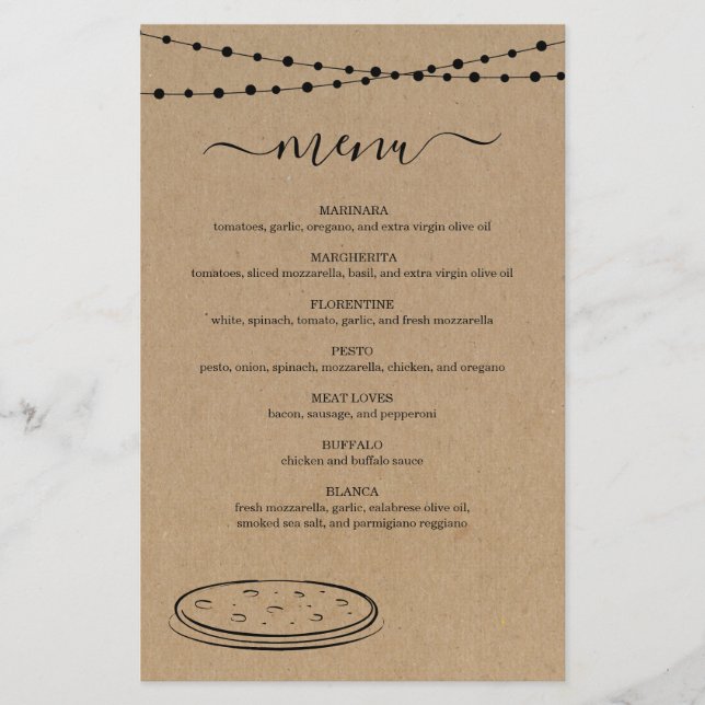 Pizza Menu (Front)
