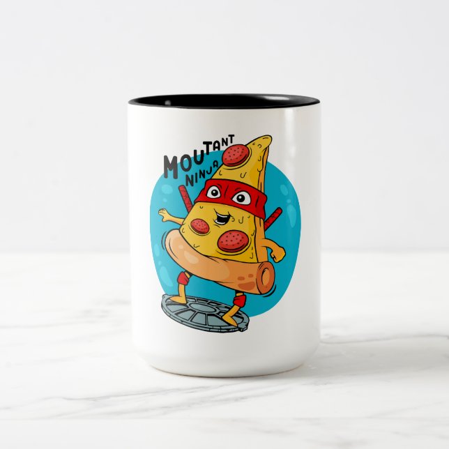 Pizza moutant Two-Tone coffee mug (Center)