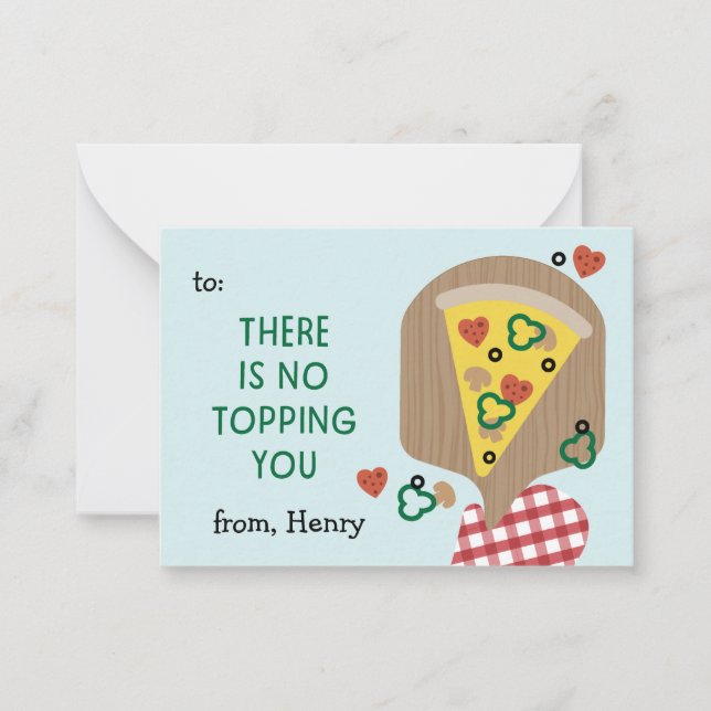 Pizza My Heart classroom valentine Card (Front)