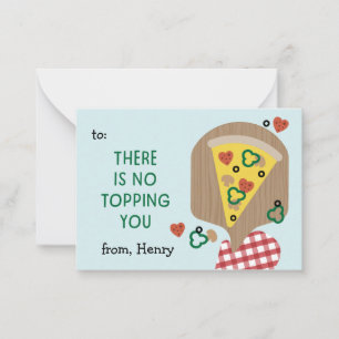 Pizza My Heart classroom valentine Card
