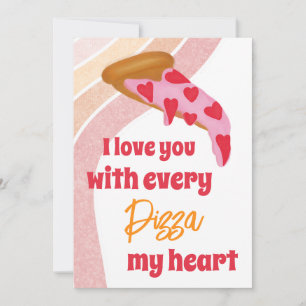Pizza My Heart Cute Valentine’s Day Holiday Card