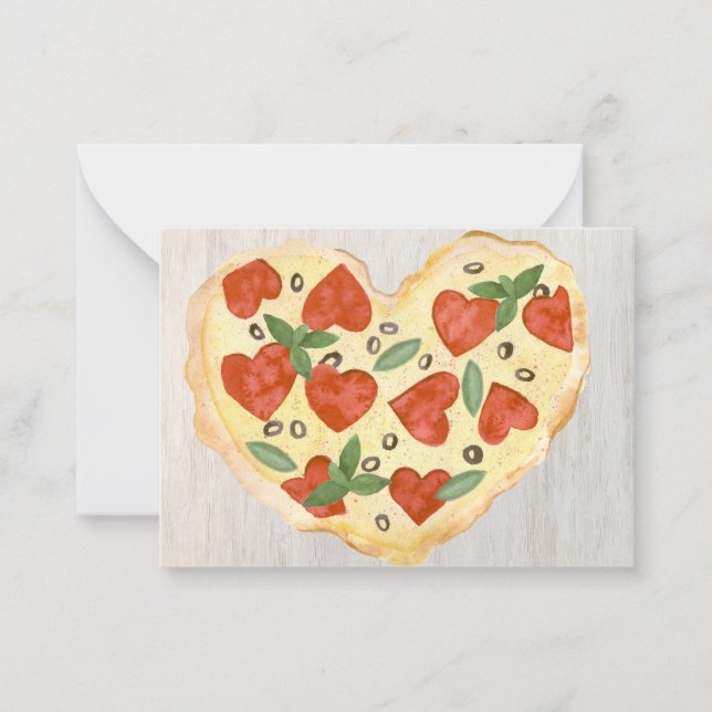 Pizza My Heart Kids Classroom Valentine Cards (Front)