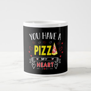 Pizza My Heart Romantic Funny Quote Large Coffee Mug