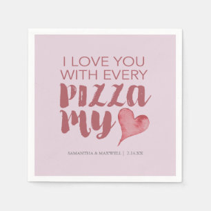 Pizza My Heart Valentine's Themed Napkin