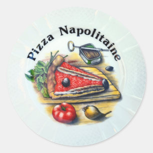 Pizza Napolitaine. Classic Round Sticker