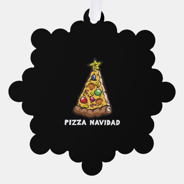 PIZZA NAVIDAD Italian Christmas Tree Humour Tree Decoration Card (Front)