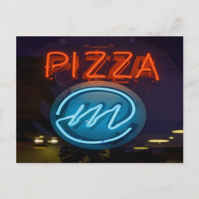Pizza Neon Sign Postcard (Front)