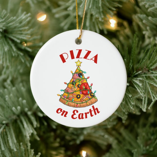 Pizza on Earth Christmas Ceramic Tree Decoration (Tree)