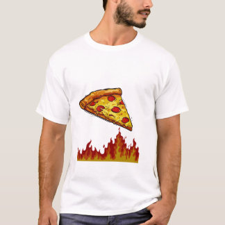 Pizza on Fire – Funny Food Lover Design T-Shirt