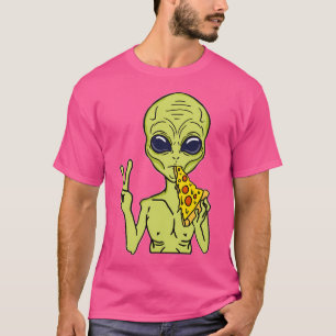 Pizza Out Of This World Alien Eating Pizza T-Shirt