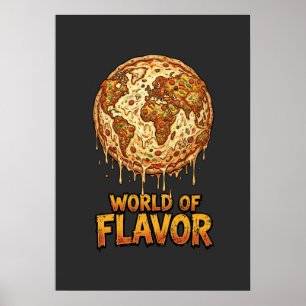 Pizza Overload Planet Poster