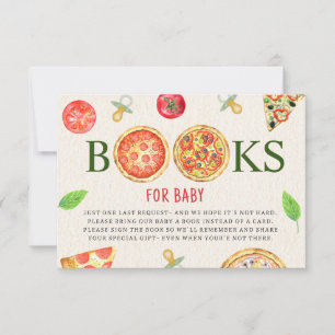 Pizza + Pacifiers Baby Shower Book Request Invitation