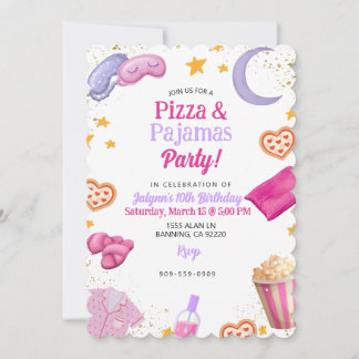 Pizza & Pajama Party Invitation