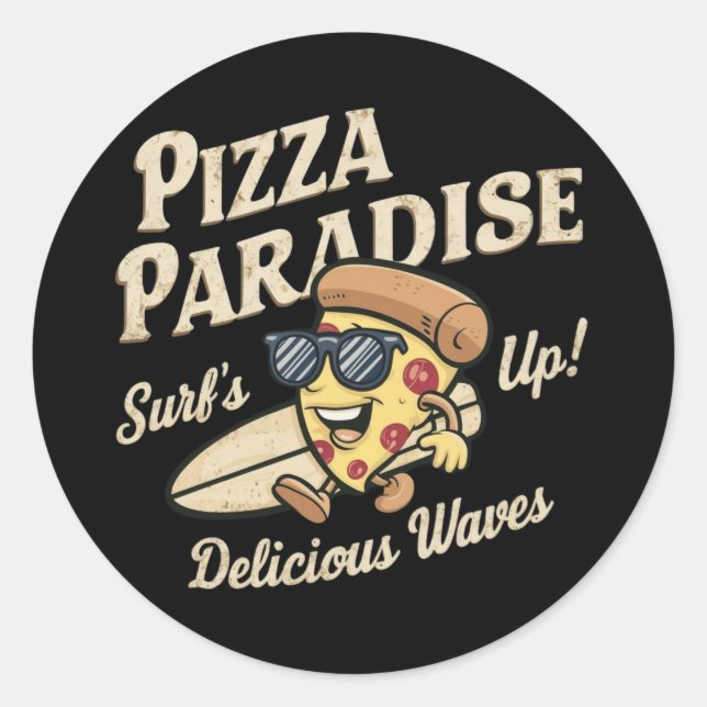 Pizza Paradise Classic Round Sticker (Front)