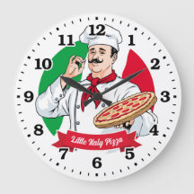 Pizza Parlour Pizzeria Italian Personalizable Cloc