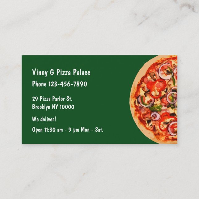Pizza Parlour Restaurant Business Card (Front)