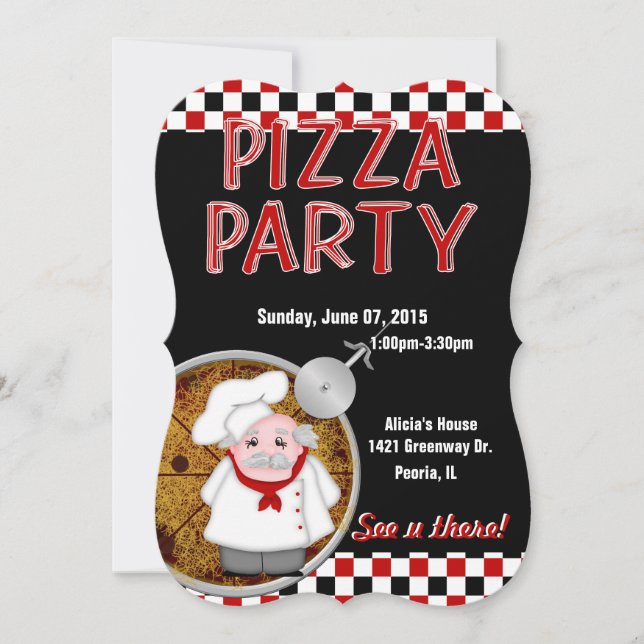 Pizza Party-5x7 Custom Invitations (Front)