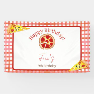 Pizza Party Any Age Birthday Banner