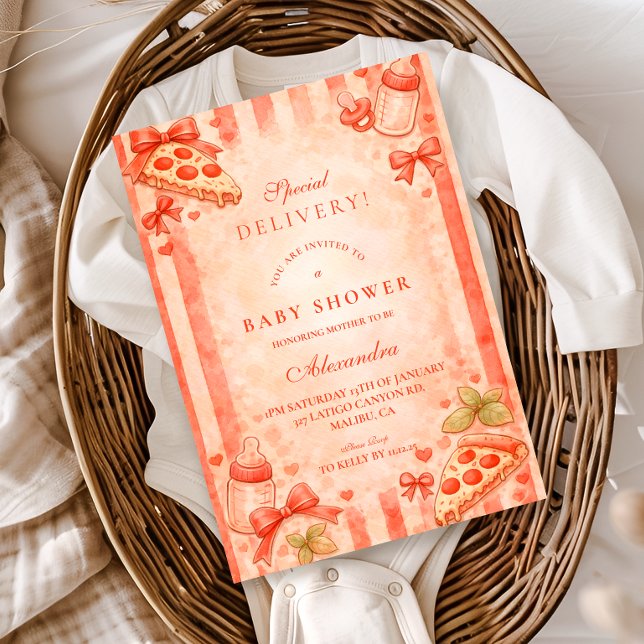 Pizza Party Baby Shower Invitation (Creator Uploaded)
