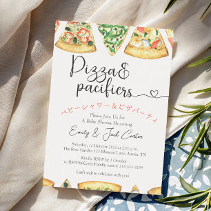 Pizza Party Baby Shower Whimsical Slice Casual Invitation