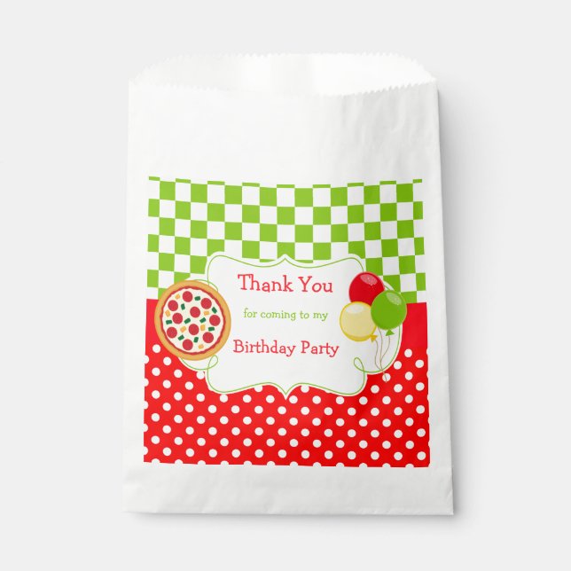 Pizza Party Birthday Birthday Party Favour Bags (Front)