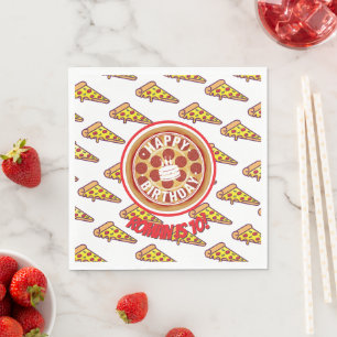 Pizza Party Birthday Decor Fun Pizza Slice Theme Napkin