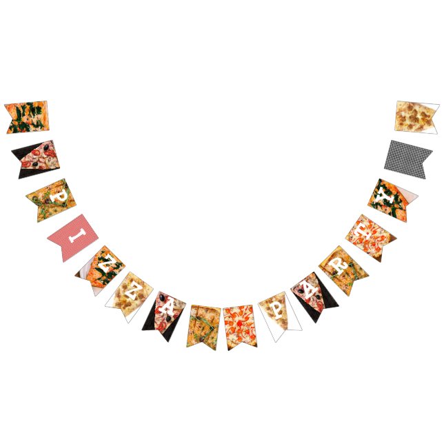 Pizza Party Birthday Flag Banner (All)