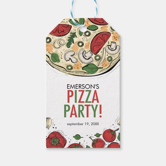 Pizza Party Birthday Gift Tag (Front)