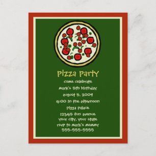 Pizza Party Birthday Invitation
