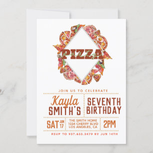 Pizza Party Birthday Invitation